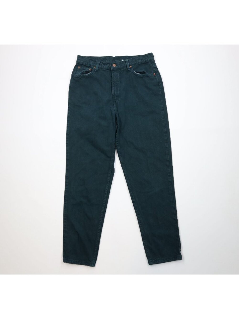 Vintage 90s Levis 521 Womens 14 Faded Tapered Leg Denim Jeans Green Cotton USA